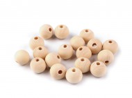 Dřevěné korálky nelakované 14 mm - zvětšit obrázek
