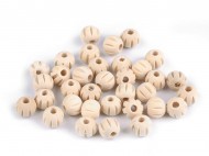 Dřevěné korálky nelakované rýhované 12 mm