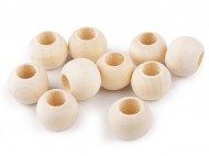 Dřevěné korálky nelakované 20 mm na macrame - zvětšit obrázek