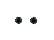 Náušnice jablonecká bižuterie s broušeným kamínkem 12 (8 mm) emerald, 1 pár - zvětšit obrázek