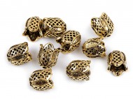 Koncovky na šňůrky / dekorační kaplíky 12x12 mm 2 zlatá tmavá, 20 ks - zvětšit obrázek