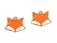 Kovový přívěsek / taháček na zip liška 1 (B81594) oranžová, 2 ks - zvětšit obrázek