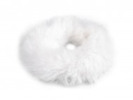Gumička do vlasů kožešinová 1 Off White, 1 ks - zvětšit obrázek