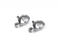 Karabinka z nerezové oceli, více velikostí 2 (6x10 mm) platina, 4 ks - zvětšit obrázek