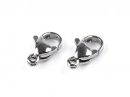 Karabinka z nerezové oceli, více velikostí 3 (7x11 mm) platina, 4 ks - zvětšit obrázek