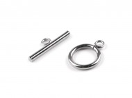 Americké zapínání 14 mm z nerezové oceli platina, 2 pár - zvětšit obrázek