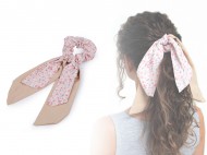 Gumička scrunchie do vlasů s mašlí - zvětšit obrázek
