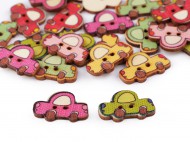 Dřevěný dekorační knoflík auto - zvětšit obrázek