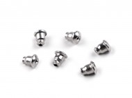 Náušnicová zarážka z nerezové oceli 5x6 mm platina, 6 ks - zvětšit obrázek