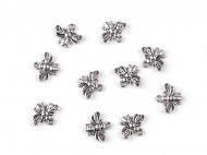 Kovový přívěsek / taháček na zip mini včelka 13x11 mm 1 platina, 10 ks - zvětšit obrázek
