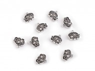 Kovový přívěsek / taháček na zip slon 12x10 mm platina, 10 ks - zvětšit obrázek