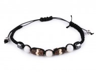 Náramek shamballa unisex 1 krémová nejsvět., 1 ks - zvětšit obrázek