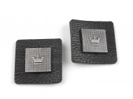 Dekorační aplikace / nášivka koruna 30x30 mm na oděv 2 černá, 2 ks - zvětšit obrázek