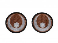 Nažehlovačka / nažehlovací oči 38 mm 3 hnědá, 2 ks - zvětšit obrázek