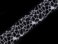 Stuha pavučina s glitry šíře 40 mm vánoční 3 bílá AB, 9 m - zvětšit obrázek
