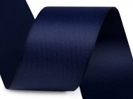 Atlasová hedvábná stuha oboulící šíře 40 mm matná 416 modrá tmavá, 20 m - zvětšit obrázek