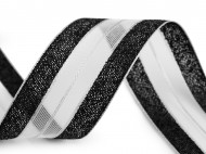 Stuha s lurexem šíře 40 mm 4 černá stříbrná, 1 m - zvětšit obrázek
