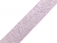 Pruženka s lurexem šíře 30 mm 5 růžová sv. stříbrná, 1 m - zvětšit obrázek