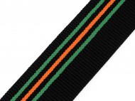 Pruženka na lemy oděvů šíře 40 mm 2 černá zelená, 1 m - zvětšit obrázek