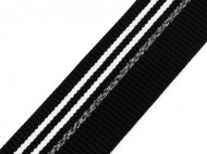 Pruženka na lemy oděvů šíře 40 mm 1 černá bílá, 1 m - zvětšit obrázek