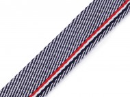 Oboustranný popruh šíře 38 mm modrá tmavá, 1 m - zvětšit obrázek