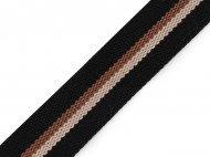 Oboustranný popruh šíře 38 mm 1 černá béžová, 1 m - zvětšit obrázek