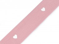 Popruh srdce šíře 38 mm 2 pudrová bílá, 1 m - zvětšit obrázek