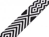 Oboustranný popruh šíře 38 mm 7 bílo-černá, 1 m - zvětšit obrázek
