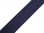 Hladký oboustranný popruh s leskem šíře 38 mm 10 modrá tmavá, 1 m - zvětšit obrázek