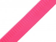 Hladký oboustranný popruh s leskem šíře 25 mm 5 růžová neon, 1 m - zvětšit obrázek