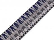 Oboustranný popruh šíře 50 mm šedá modrá, 1 m - zvětšit obrázek