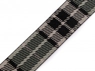 Popruh šíře 50 mm černá zelená, 1 m - zvětšit obrázek