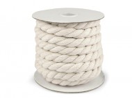 Bavlněná šňůra kroucená 15 mm macrame režná světlá, 1 m - zvětšit obrázek
