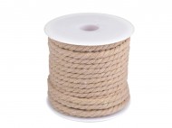 Bavlněná šňůra kroucená 5 mm macrame 1 režná, 15 m - zvětšit obrázek
