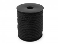 Bavlněná šňůra kroucená 5 mm macrame 5 černá, 15 m - zvětšit obrázek