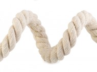 Bavlněná šňůra kroucená 18 mm macrame režná světlá, 1 m - zvětšit obrázek