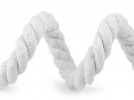 Bavlněná šňůra kroucená 20 mm macrame 2 bílá, 1 m - zvětšit obrázek