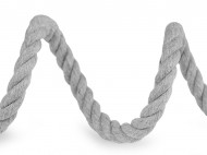 Bavlněná šňůra kroucená 10 mm tuhá, macrame 4 šedá světlá, 1 m - zvětšit obrázek