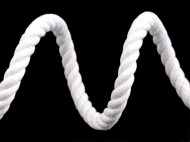 Bavlněná šňůra kroucená 10 mm tuhá, macrame 1 bílá, 1 m - zvětšit obrázek
