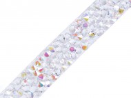 Prýmek s kamínky šíře 10 mm nažehlovací crystal AB, 1 m - zvětšit obrázek