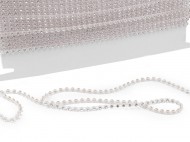 Štrasový prýmek / borta s kamínky 4 mm 1 crystal transparent, 9 m - zvětšit obrázek