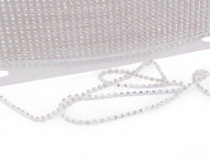 Štrasový prýmek / borta s kamínky 4 mm 3 crystal AB transparent, 9 m - zvětšit obrázek