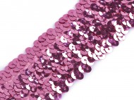 Flitrový prýmek šíře 45 mm elastický 1 růžová sv., 1 m - zvětšit obrázek