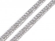 Prýmek se skleněnými broušenými kamínky a řetízkem šíře 5 mm nažehlovací crystal, 1 m - zvětšit obrázek