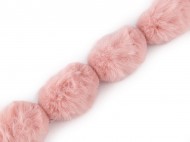 Všívací lemovka / lampas z umělé kožešiny kulatý šíře 3 cm 1 pudrová, 1 m - zvětšit obrázek