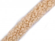 Všívací lemovka / lampas imitace beránka kulatý šíře 3,5 cm 2 béžová světlá, 1 m - zvětšit obrázek