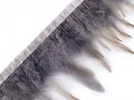 Prýmek - kohoutí peří 7-11 cm 4 šedá, 1 m - zvětšit obrázek
