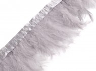 Prýmek - krocaní peří šíře 9-12 cm 7 šedá světlá, 2 m - zvětšit obrázek