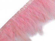 Prýmek - krocaní peří šíře 9-12 cm 3 růžová sv., 2 m - zvětšit obrázek