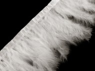 Prýmek - krocaní peří šíře 9-12 cm 1 Off White, 2 m - zvětšit obrázek